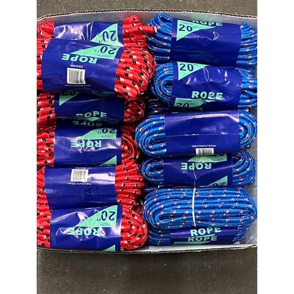 3 T.W Evans 3/8" inch x 20' feet Diamond Braided POLY ROPE Assorted Colors - Picture 3 of 3